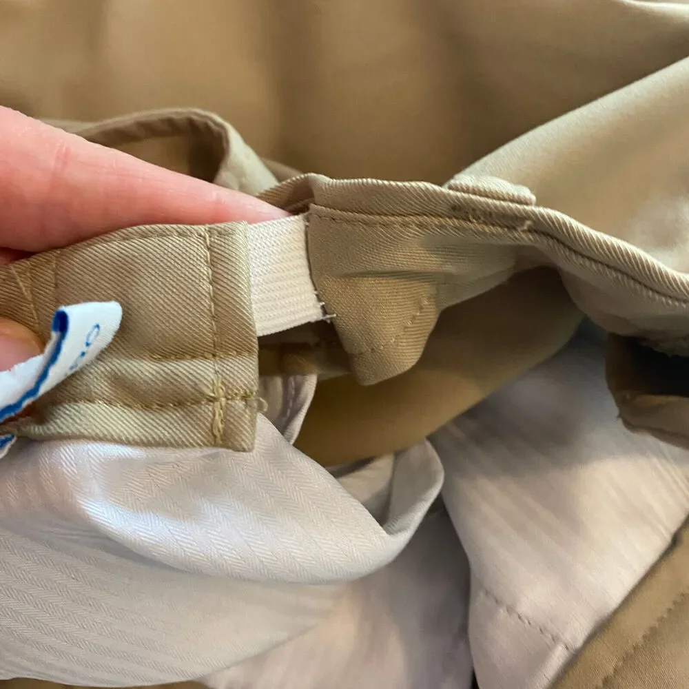 Cool 18 Pro Golf Shorts Sz 40 Chino Flat Front Tan Khaki Pockets Performance